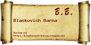 Blaskovich Barna névjegykártya