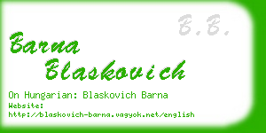 barna blaskovich business card